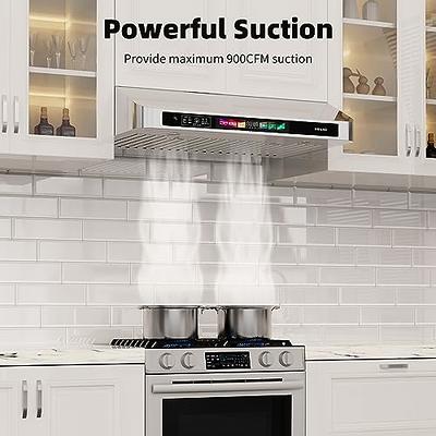 Under Cabinet Range Hood Cosmo 30 in. 900 CFM LED Lighting Type Stainless  Steel