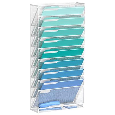 6-Tier Mesh Hanging Wall File Organizer Vertical Mount for Papers