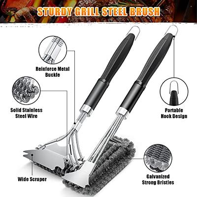 Royal Gourmet Grill Cleaning Brush and Scraper, Wire Bristles