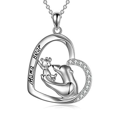 Mama Bear Necklace Silver 2024