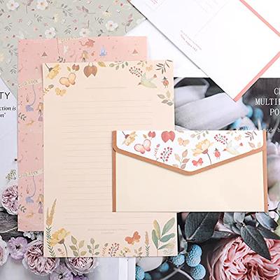 Stationery Letter Paper and Envelopes Set, 60 Sheets Cute Letter Writing Paper & 30 Lovely Envelopes, 10 Different Flora and Fauna Printed Design