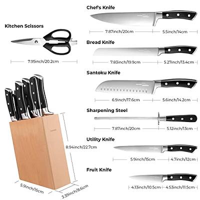 OAKSWARE Steak Knives Non Serrated Steak Knife Set of 4 5 Inch German Steel  S