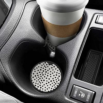 Car Cup Holder Coasters, Pack of 2, Absorbent Ceramic Stone Car Coasters  for Drinks, Cute Car Accessories with Cork Back and Finger Notch for Easy