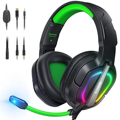  Black Shark Gaming Headset with Noise Canceling Cardioid Mic,  Gaming Headsets for PC, PS4, PS5, Xbox, Switch, 50mm Dynamic Drivers,  Over-Ear Gaming Headphones with Microphone & LED Light : Video Games