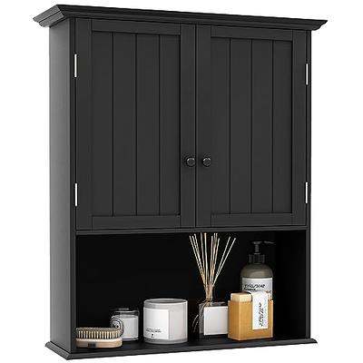 Treocho Bathroom Wall Cabinet, Medicine Cabinet with Door and Open