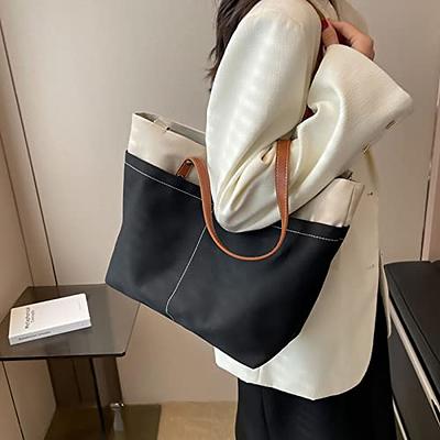 Casual Zip Tote Canvas Crossbody Bag Cute Shopping Bag for Ladies Women  Corduroy Shoulder Bags Striped Cloth Fabric Handbags