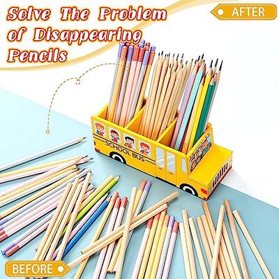 Wooden Pencil Caddy with 3 Compartments