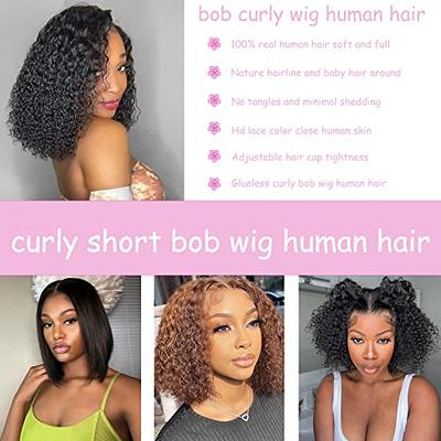 10” 4b 4c Afro Kinky Coily Short Human Hair Lace Front Wig. 13x4 Frontal Wig