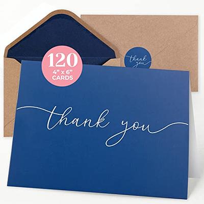 120 Thank You Cards with Envelopes Set - Blank Thank You Notes