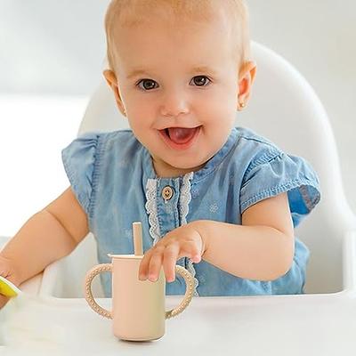 ABIDIA - Silicone Baby Training Cup with Straw Spill Proof