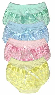 Baby Girl Ruffle Lace Pure Cotton Panties Diaper Cover for Halloween Size  S(Blue) 