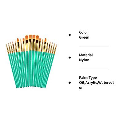 Paint Brushes Set, 2Pack 20 Pcs Paint Brushes for Acrylic Painting, Oil  Watercolor Acrylic Paint Brush, Artist Paintbrushes for Body Face Rock  Canvas