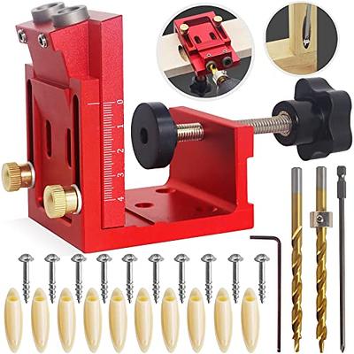 HFM Pocket Hole Jig Kit Adjustable Woodworking Tools Pocket Dowel