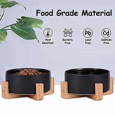 Addogyy Black Dog Bowl Ceramic for Medium Large Breed, Heavy Weighted Dog  Food Water Feeder Dish, Non - Slip Modern Cute Extra Big Porcelain Pet Bowl