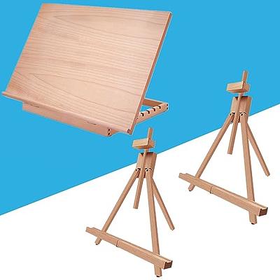 MEEDEN Large Drawing Board Easel, Solid Beech Wooden Tabletop H-Frame  Adjustable Easel Artist Drawing & Sketching Board for Artists, Teens &  Painters, Holds Canvas up to 23 high