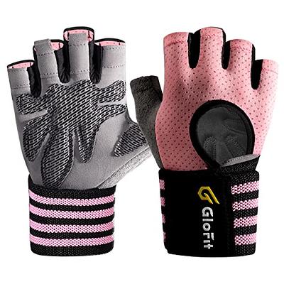 Breathable Weight Lifting Gloves Pink for Men & Women Fingerless Workout Gym  Gloves with Wrist Support