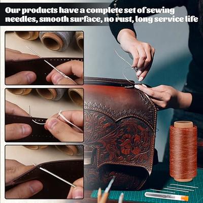 Tikjiua Leather Sewing Kit with 492ft Leather Needle Thread, Waxed Thread  with Upholstery Needles for Leather Canvas Carpet Furniture Sofa Repair -  Yahoo Shopping