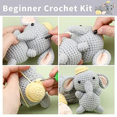 Crochet Kit for Beginners with Crochet Yarn - Beginner Crochet Kit for  Adults with Step-by-Step Video Tutorials - Crochet Kits Model Dinosaur