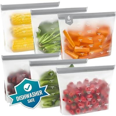 6 Pack Reusable Silicone Food Storage Bags Airtight Seal Food Preservation  Bags