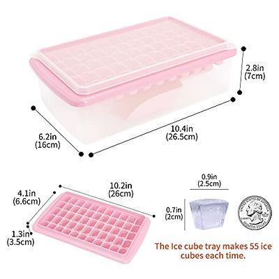 DOQAUS Ice Cube Tray with Lid and Bin, 4 Pack Silicone Plastic Ice Cube  Trays for Freezer with Ice Box, Ice Trays with Ice Container, Stackable Ice