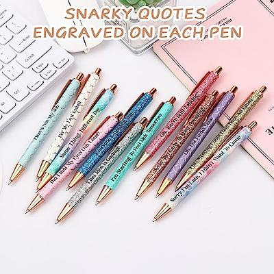 12 Pack Snarky Ballpoint Pens with Sarcastic Quotes, Funny Work Pens for  Adults