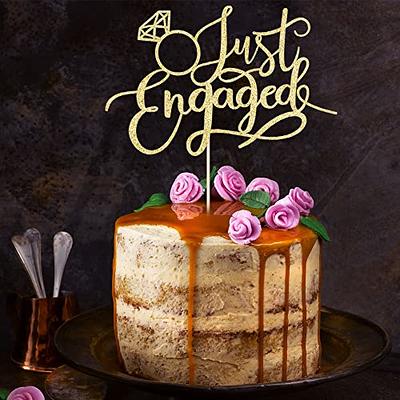 Gold Engaged Cake Toppers Anniversary Cake Toppers Wedding Cake Decorations  Engagement Cake Topper Engagement Gift Custom Last Name Rustic Cake Topper  Acrylic Rustic Cake Toppers : Amazon.in: Toys & Games