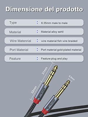 ANYPLUS Guitar Cable, 3ft Instrument Cable Amp Cord 1/4 inch to 1/4 inch  Audio Cable, Fish Wire Braided TRS Cable for Electric Guitar Cable, Bass