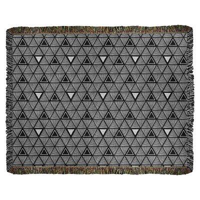 Classic Hand Drawn Triangles Woven Cotton Blanket Brayden Studio