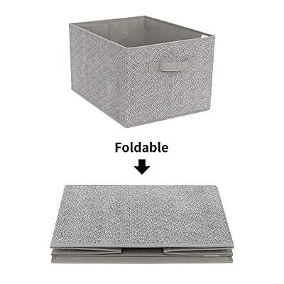 GRANNY SAYS Clothing Storage Bins for Closet with Handles, Foldable  Rectangle Baskets, Fabric Containers Boxes for Organizing Shelves Bedroom,  Gray, Large, 3-Pack