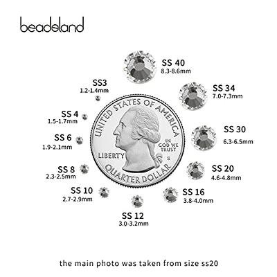 beadsland Flat Back Crystal Rhinestones Round Gems, Black (4.6-4.8mm)  SS20/1440pcs