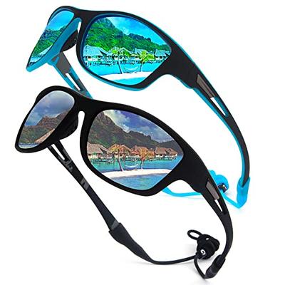  WFEANG Polarized Sports Sunglasses for Men Women Fishing  Sunglasses Bulk Men's Sunglasses Polarized UV Protection(black,brown,Gray  lenses transparent gray frames,blue) : Sports & Outdoors