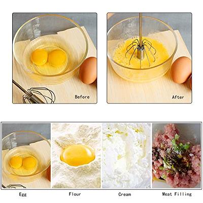 Semi Automatic Egg Whisk, Stainless Steel Hand Push Whisk, Egg
