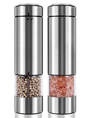 Kalorik Rechargeable Electric Salt and Pepper Mill Grinder Set - Stainless  Steel