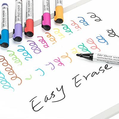 Mag-Fancy Magnetic Dry Erase Marker Set - Fine Point Tip White board  Markers, Build-in Erase, 12 Color, Safe Inks, Low Odor,Wipe Pens for  Teachers