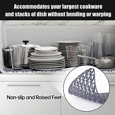  JUSTOGO Sink Protectors for Kitchen Sink,Silicone Sink Mat Grid  Accessory 26 x 13 ,1 PCS Non-slip Grey Sink Mats for Bottom of Kitchen  Farmhouse Stainless Steel Porcelain Sink : Tools 