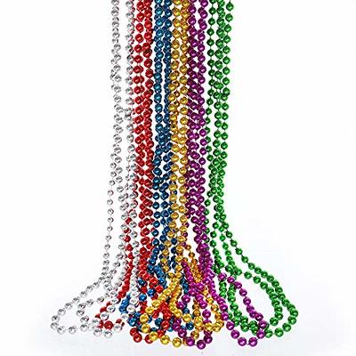 33 Round Metallic 6 Color Mardi Gras Beads (6 Dozen - 72 Necklaces)