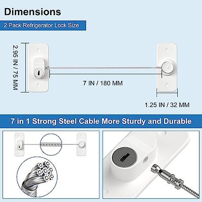 2 pack refrigerator door locks with 4 keys, file drawer lock