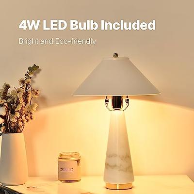Touch Bedside Table Lamp - Modern Small Lamp for Bedroom Living Room  Nightstand, Desk lamp with White Opal Glass Lamp Shade, Warm LED Bulb, 3  Way