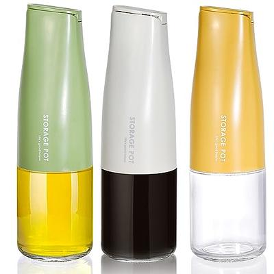 yarlung Set of 3 Glass Olive Oil Dispenser, 17 Oz Kitchen Oil and Vinegar  Bottle with Easy Pouring Spout, Drip Free, Self Opening Lid, 3 Colors -  Yahoo Shopping