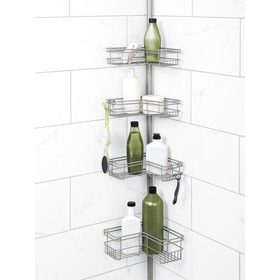 Tension Pole Stainless Steel Shower Caddy - Yahoo Shopping