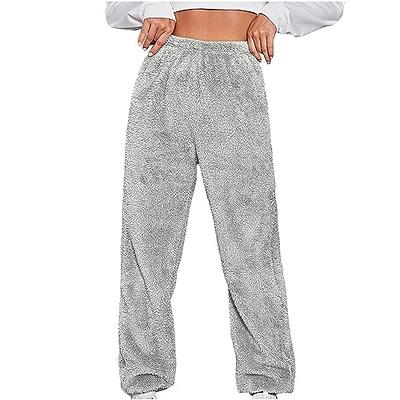 Usupdd Women's Sweatpants Plush Fitness Pants Warm Trousers Oversize Sports  Pants Thick Fleece Leggings Winter Pockets Pants B Gray - Yahoo Shopping