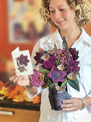 Fresh Cut Paper Pop Up Cards, 5 Pack, 12 inch Life Sized Forever Flower  Bouquet 3D Popup Greeting Cards with Note Card and Envelope