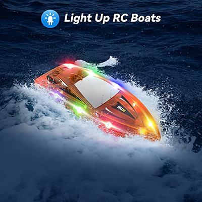 YEETFTC RC Boat for Kids,2Pack LED Light Remote Control Boat for