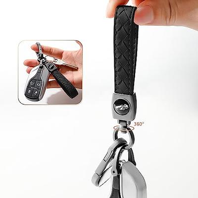 STACCTE Car Keys Keychain, Leather Key Chain, Universal Decorative Car Key Holder, Anti-lost D-Ring, 360 Degree Rotatable Key Fob Keychain, Keychain