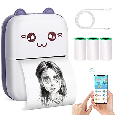 Mini Pocket Sticker Printer, Bluetooth Wireless Portable Mobile Printer  Machine Inkless Instant Photo Thermal Printer for Notes, Memo, Photo,  Pocket Label Receipt Printer Compatible with iOS & Android 