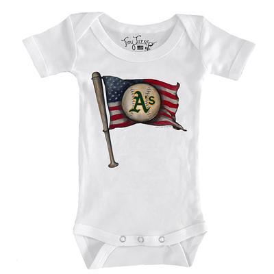 Women's Tiny Turnip White/Black Oakland Athletics Hot Bats 3/4-Sleeve  Raglan T-Shirt 