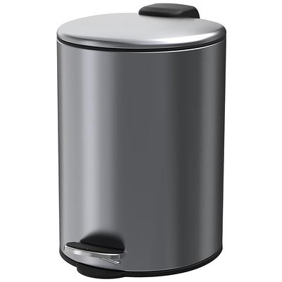 Innovaze 1.3 Gal./5 L Rectangular Matt White Step-On Trash Can for Bathroom and Office