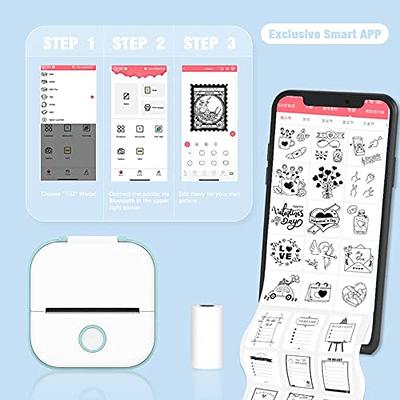 Mini Pocket Sticker Printer, Bluetooth Wireless Portable Mobile