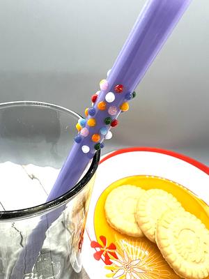50PC Concha Straw Toppers,Cute cookies Straw Toppers,Glass Straw decoration  charms fit for Home Party Accessories
