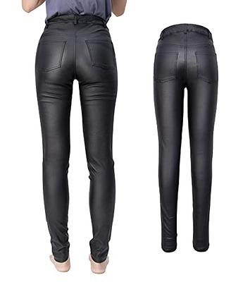  S P Y M Womens Stretchy Jeggings, Faux Leather